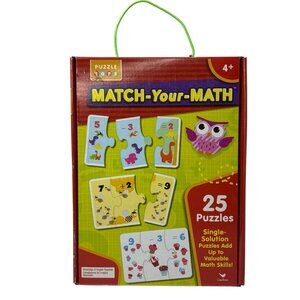 Match Your Math Puzzle Teach Aid Includes 25 Puzzles with 75 Pieces